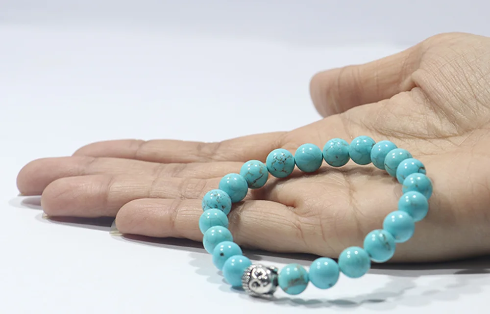 Natural Firoza Buddha Bracelet - Image 2